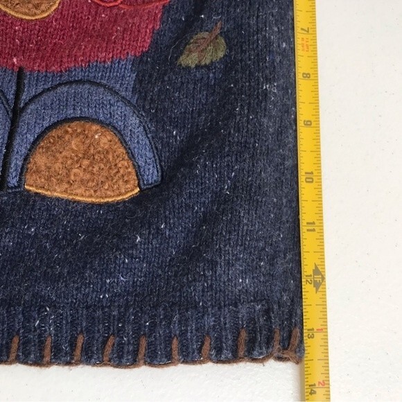 Mandal Bay Teddy Bear Blue Button Front V Neck Long Sleeve Cardigan Size Large - Picture 9 of 12